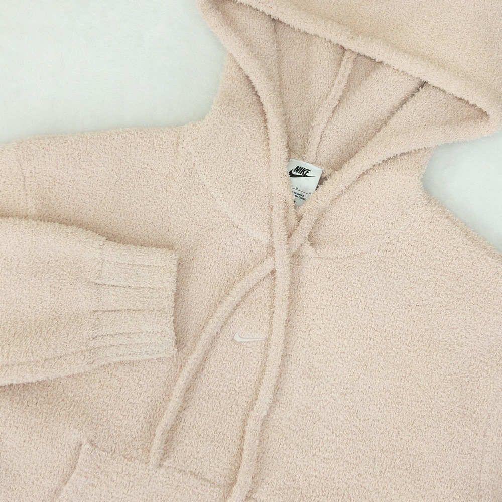 Nike Sportwear Phoenix Cozy Boucle Hoodie Womens Large Pink Fleece Lounge